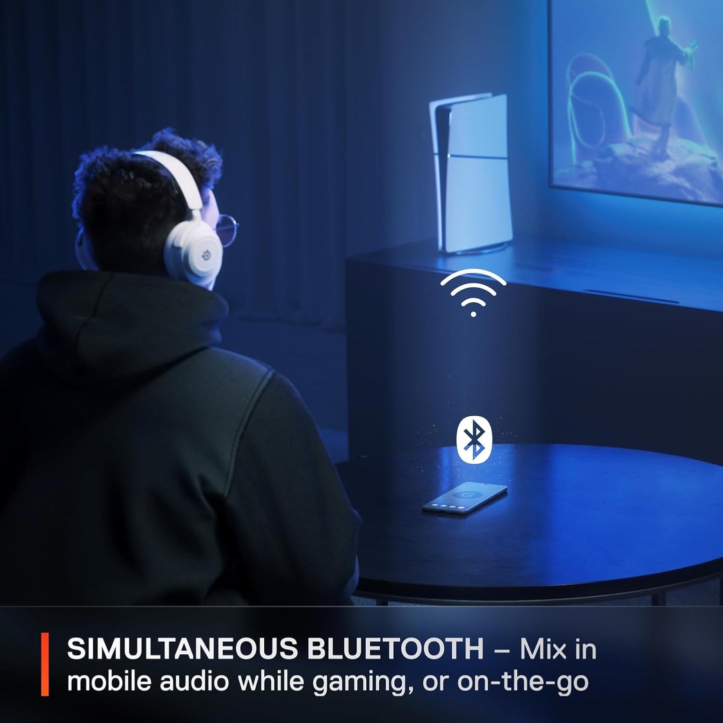 SteelSeries Arctis Nova 7 Wireless Multi-Platform Gaming Headset — Neodymium Magnetic Drivers — 2.4GHz + Mixable Bluetooth — 38Hr USB-C Battery — ClearCast Gen2 AI Mic — PC, PS5, Switch, VR, Mobile