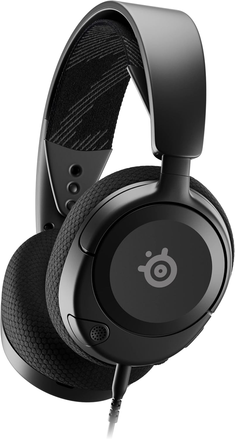 SteelSeries Arctis Nova 1 Multi-System Gaming Headset — Hi-Fi Drivers — 360° Spatial Audio — Comfort Design — Durable — Ultra Lightweight — Noise-Cancelling Mic — PC, PS5/PS4, Switch, Xbox - White